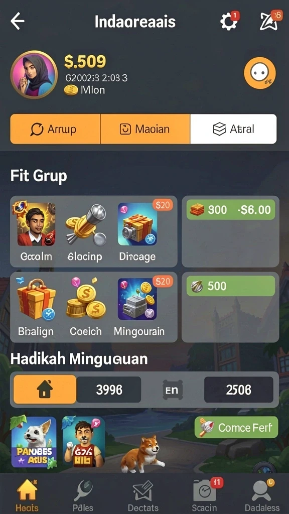 Fitur interaksi sosial antar pemain.