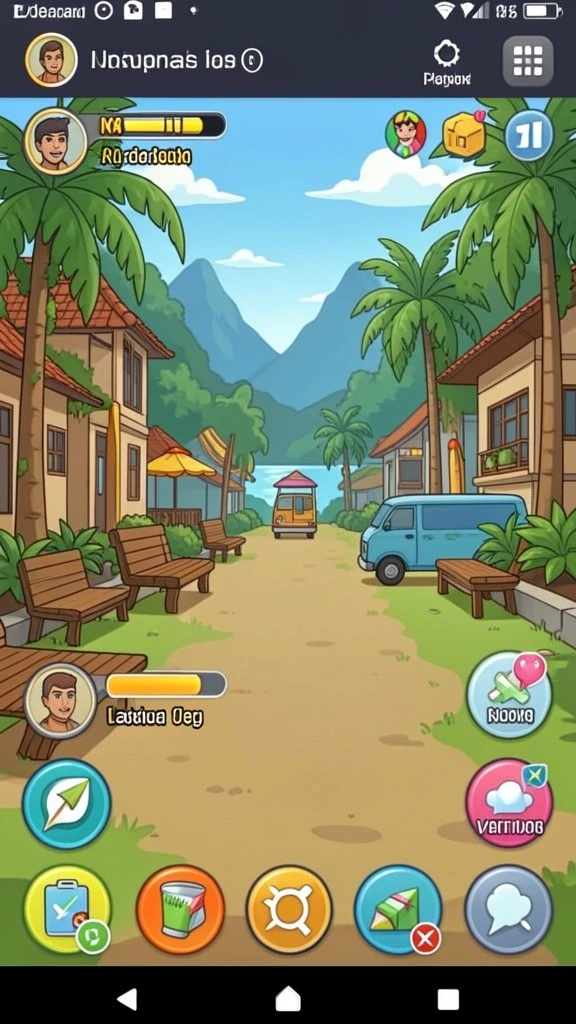 Screenshot menunjukkan grafis karakter yang menawan.