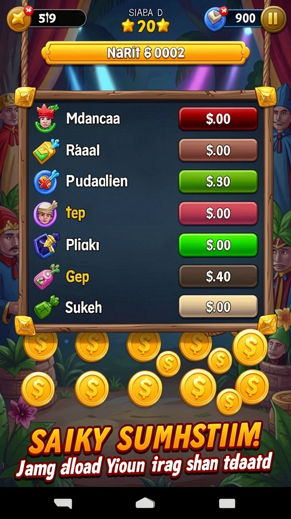 Screenshot menunjukkan level baru yang menantang.