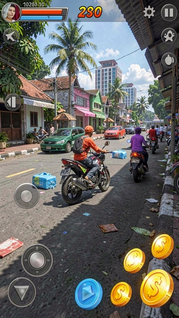 Tampilan awal permainan yang menarik dan penuh warna.